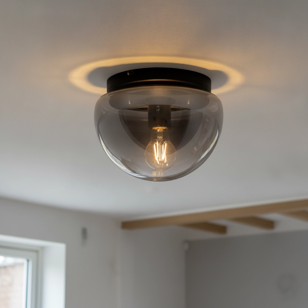 Ceiling lamp Ebony smoke glass Ø 24.5cm