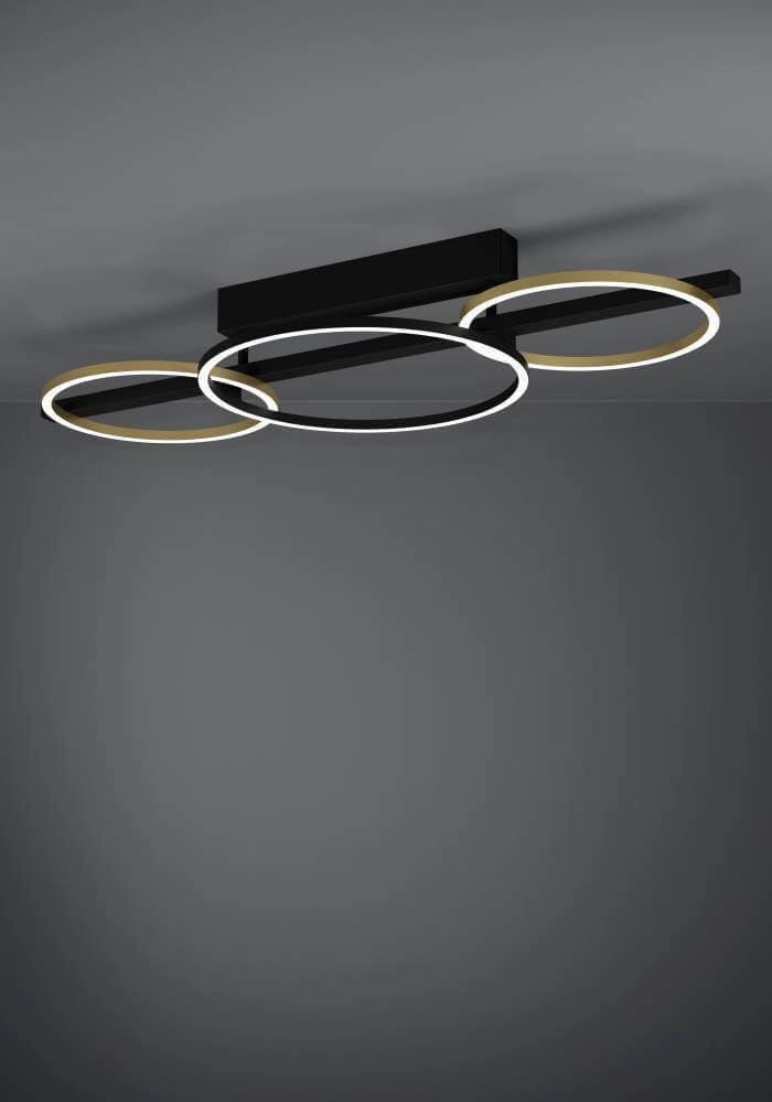Ceiling lamp with rings Lanacera black with gold Stars of Light 9008606221400