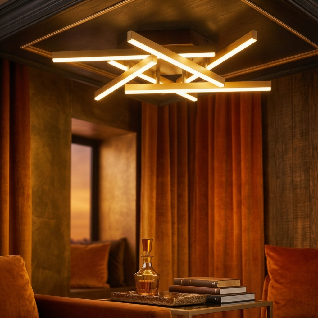 Ceiling lamp Hyde black with gold