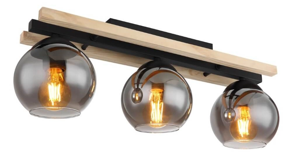 Design ceiling lamp Conni wood 3-light
