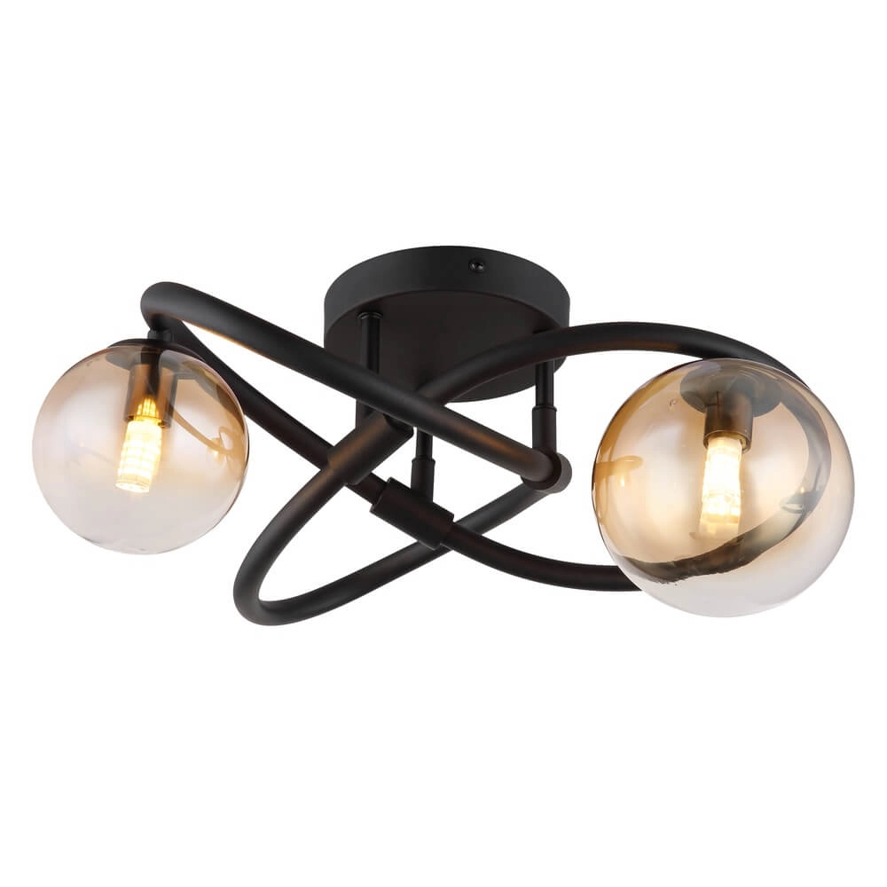 Black ceiling lamp Tuberius Design 2-light