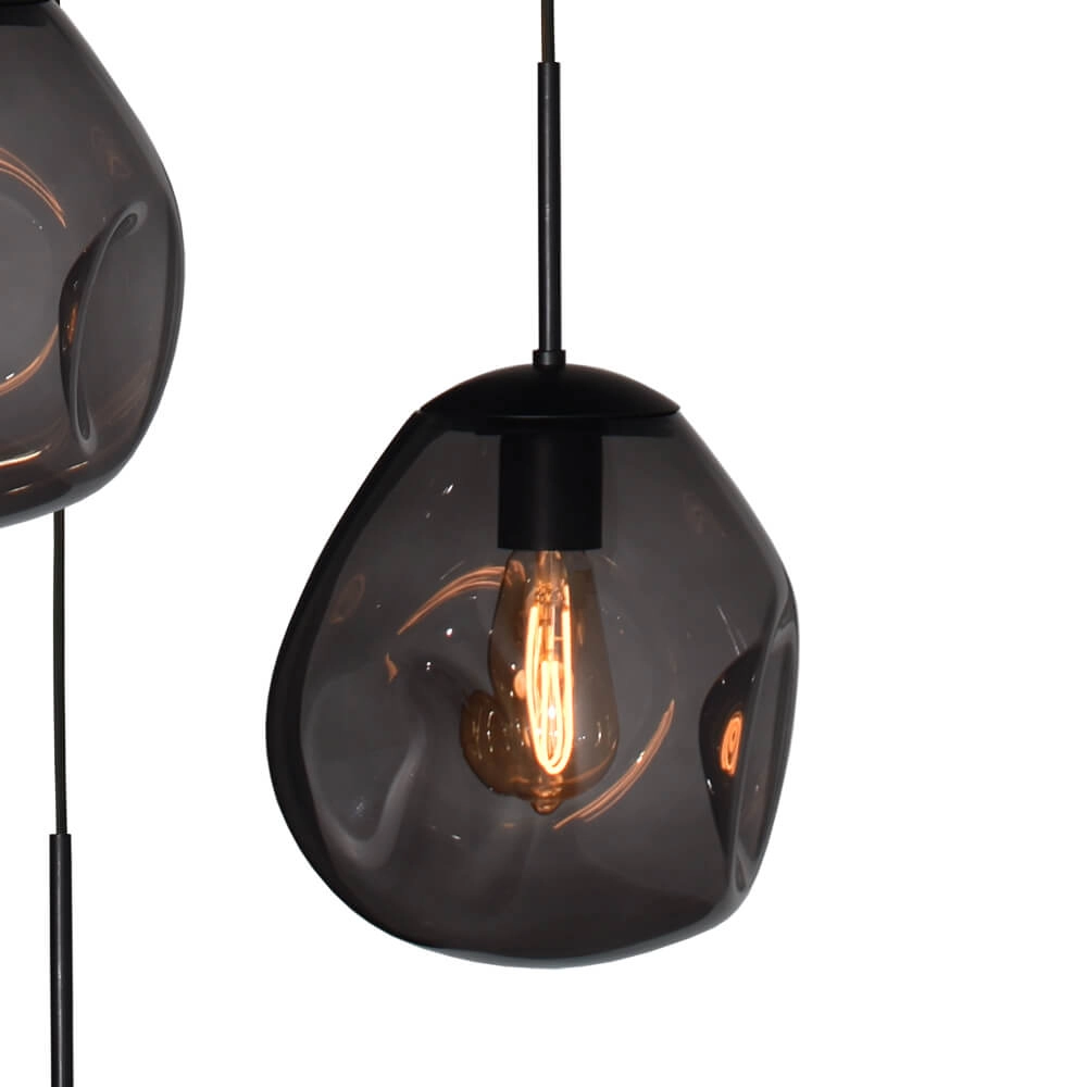 Pendant hanging lamp Lava 3x smoke glass Ø 24cm Masterlight 8718121286488