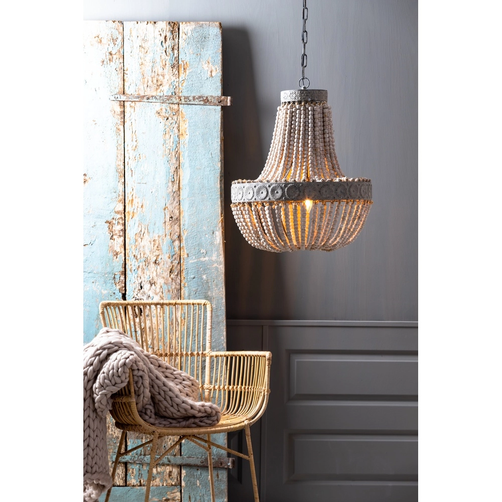 Beaded pendant lamp Luna grey Light & Living 8717807143749