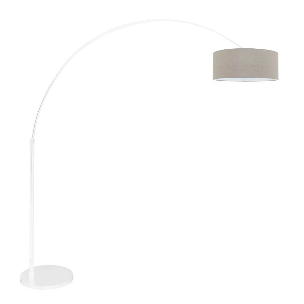 White arc lamp Sparkled with taupe hood