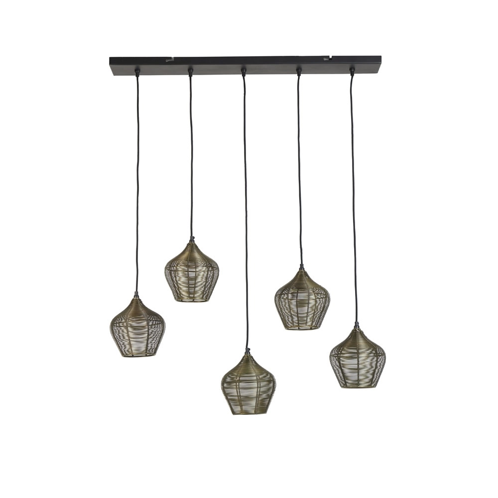 Pendant lamp Alvaro 5-light bronze Light & Living 8717807635626