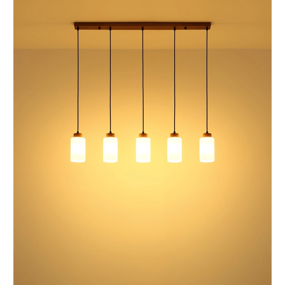Pendant lamp Rowena 5-light wood Globo 9007371583249