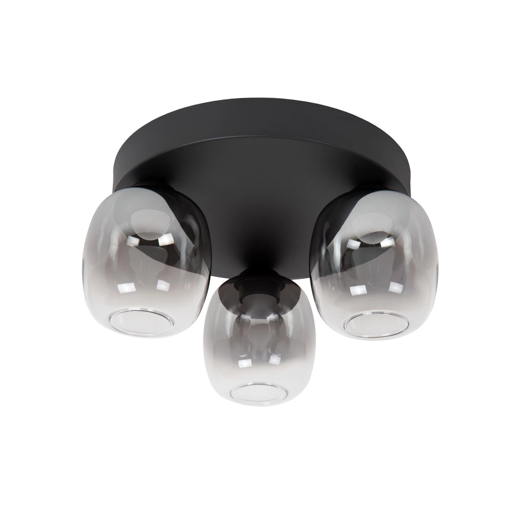 3-light ceiling lamp Tamino Black