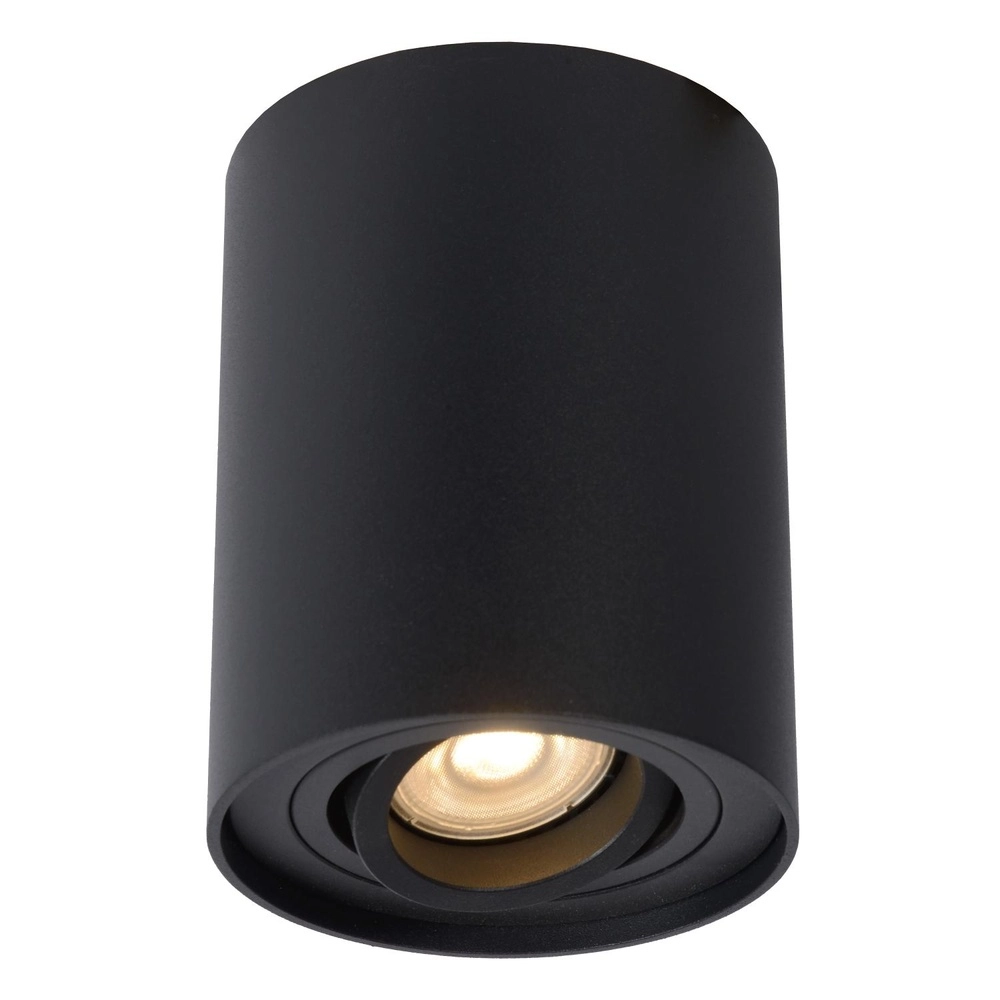 Surface-mounted ceiling spot Tube black Ø 9.6cm Lucide 5411212221278