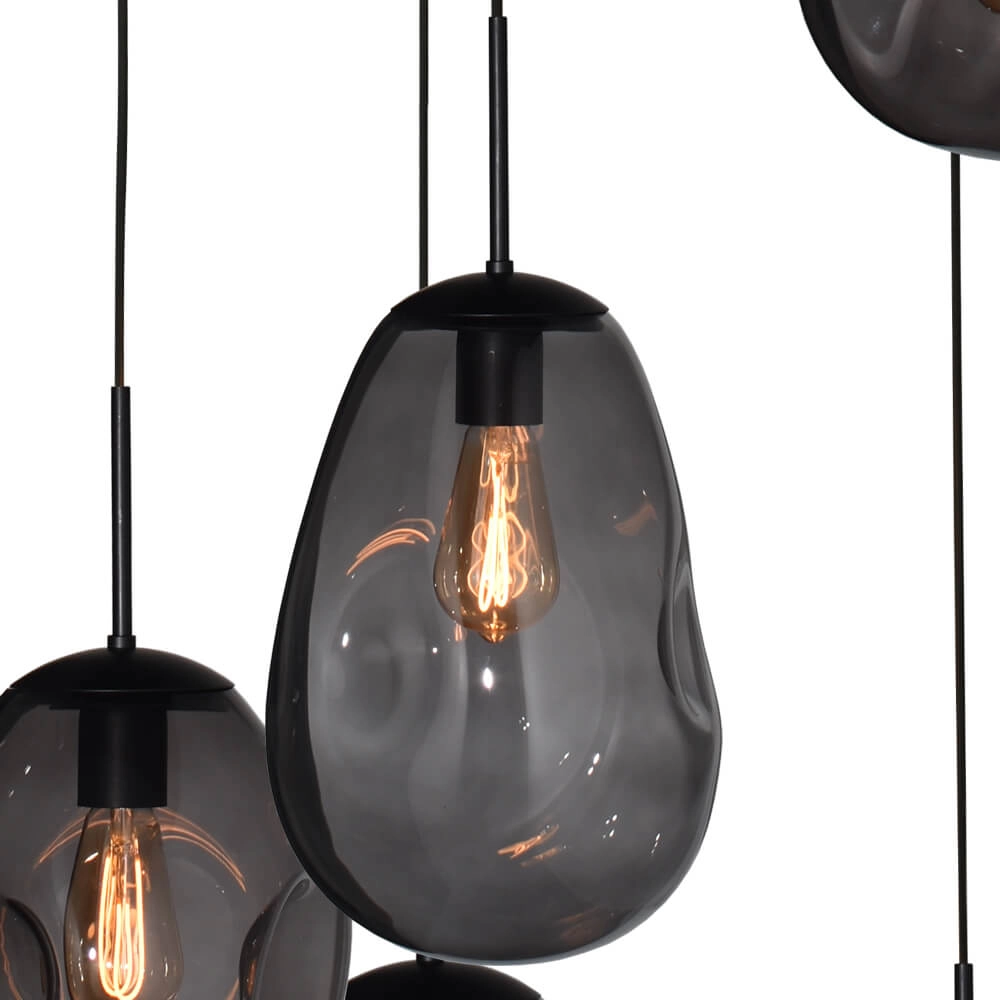 Vide hanging lamp Lava 5x smoke glass Masterlight 8718121284323