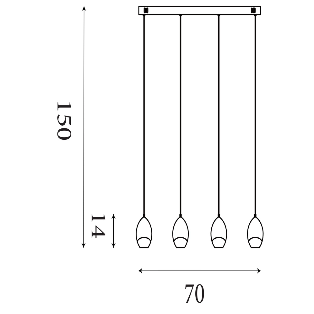 Design pendant lamp Seeds 4-light Searchlight 5053423300535