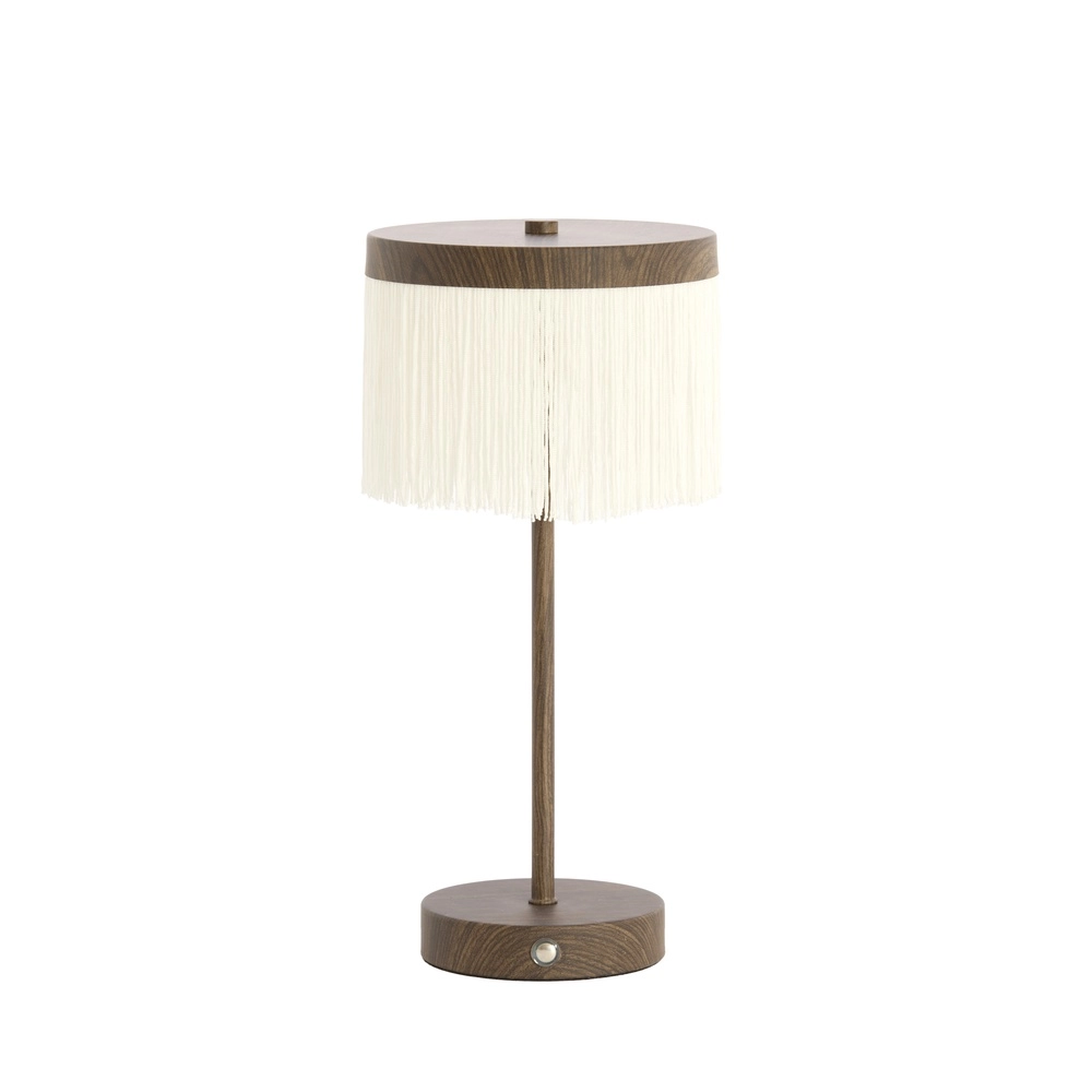 Rechargeable table lamp Diny walnut look with white Light & Living 8717807816377