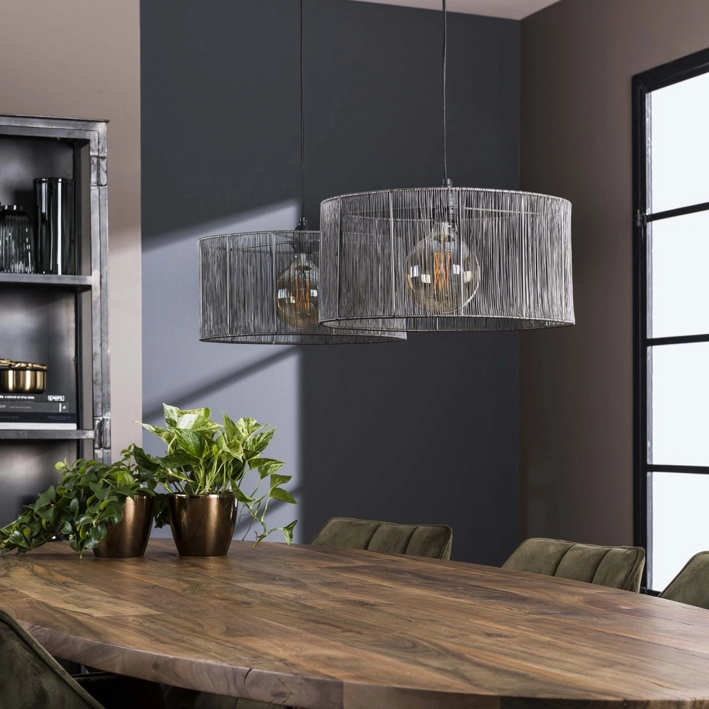Metal Wire Pendant Lamp Stringshade Ø 41cm - 2-lights Lyora 8716803511477