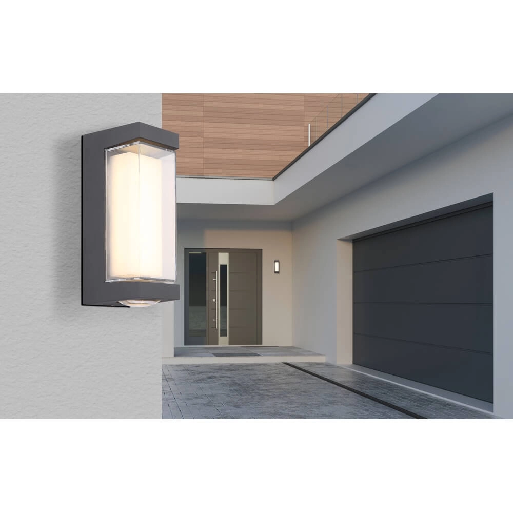 Design wall lamp Plixon anthracite rectangle Globo 9007371455430