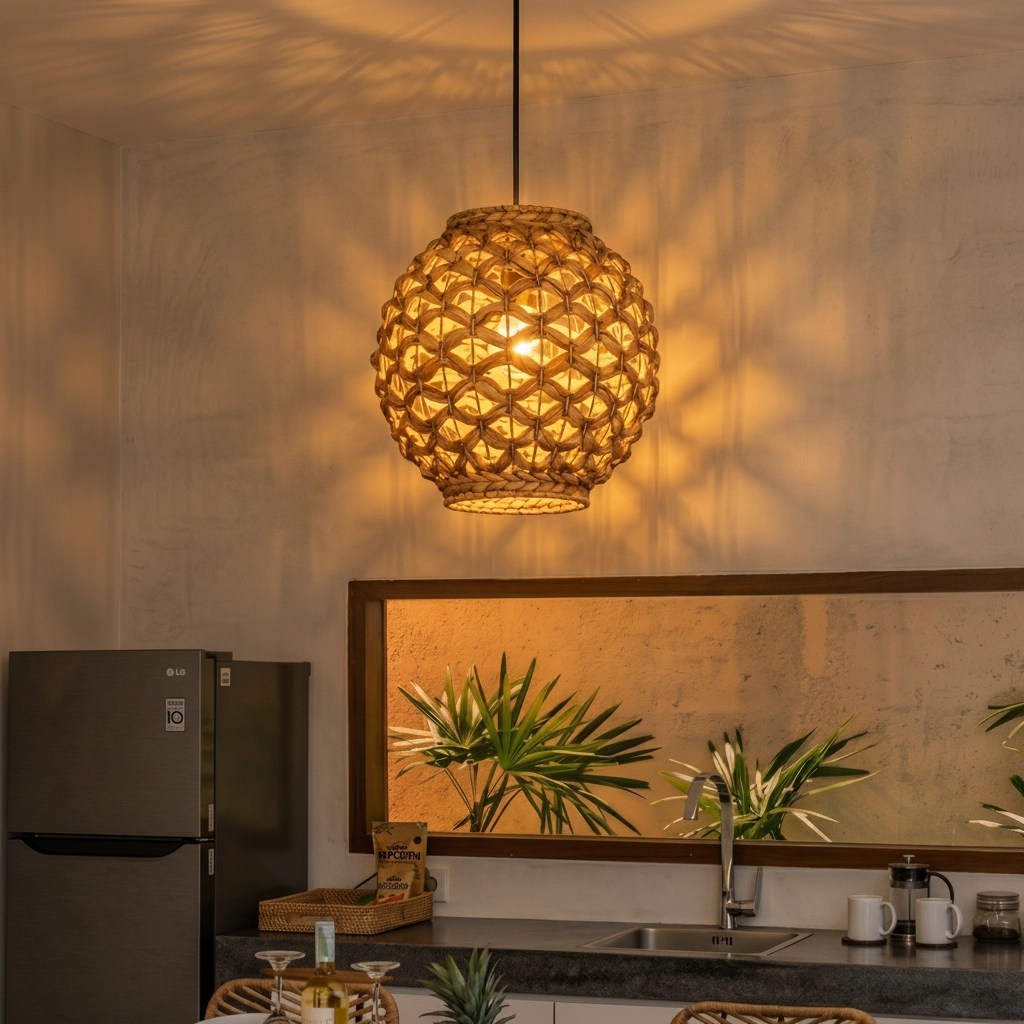 Rattan pendant lamp Griffin Ø 30.5cm