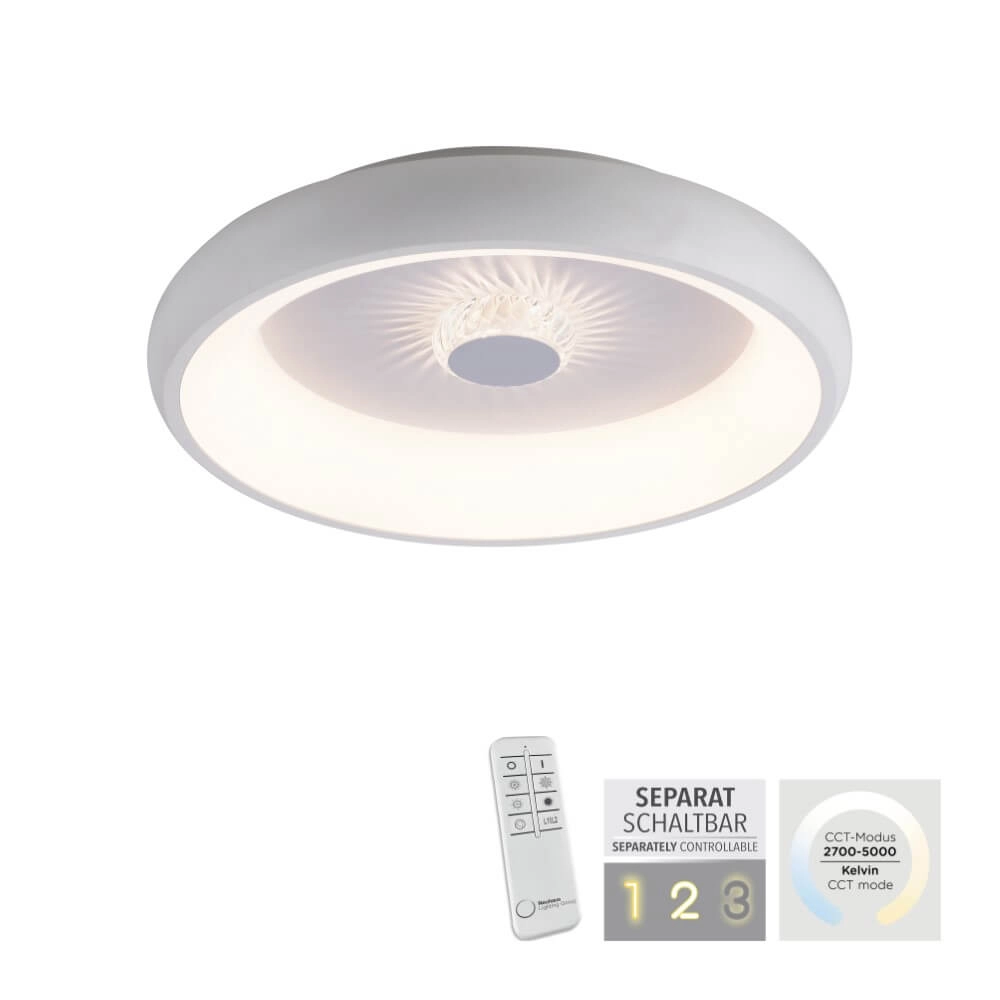 Round ceiling lamp Vertigo white Ø 46,5cm Just Light 4043689994709