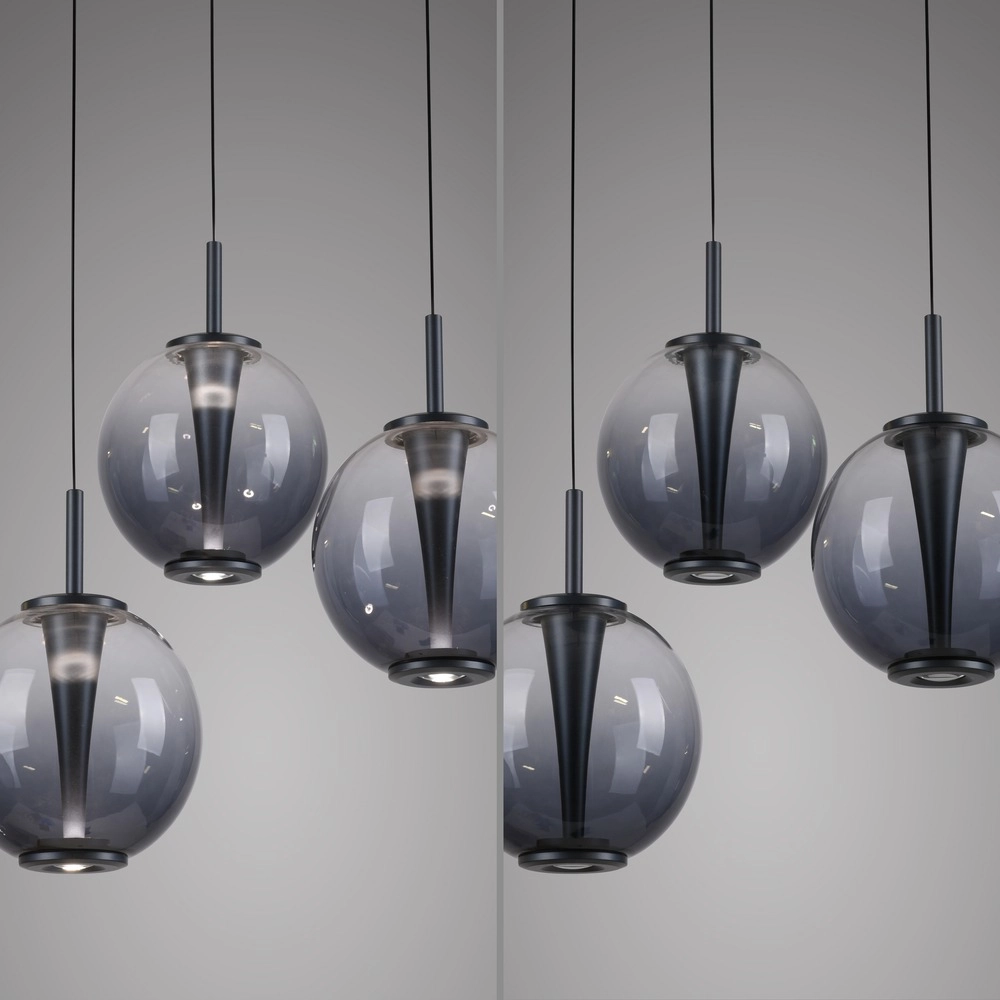 Vide pendant lamp Pure E-Infinty Mystic Grey with smoke glass Paul Neuhaus 4012248398173