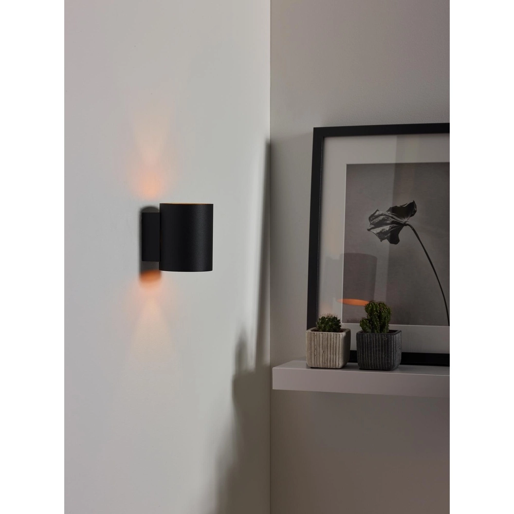 Wall lamp Xera Ø 8cm black Lucide 5411212233646