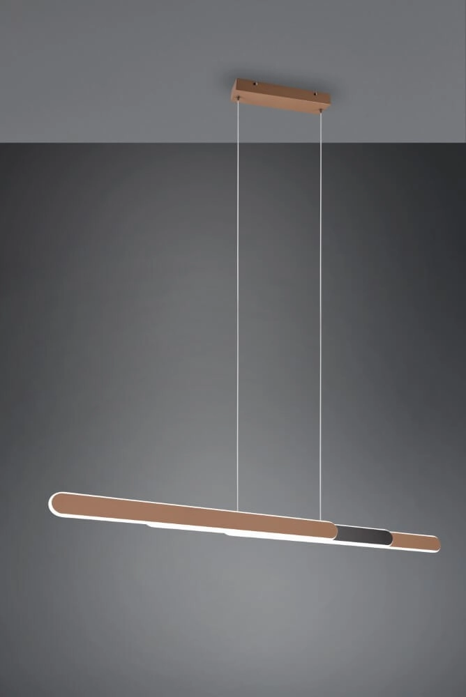 Hanging lamp Helios 130cm brown Trio 4017807577815
