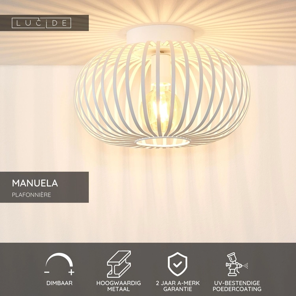 Ceiling lamp Manuela Ø 39.5cm white Lucide 5411212782359