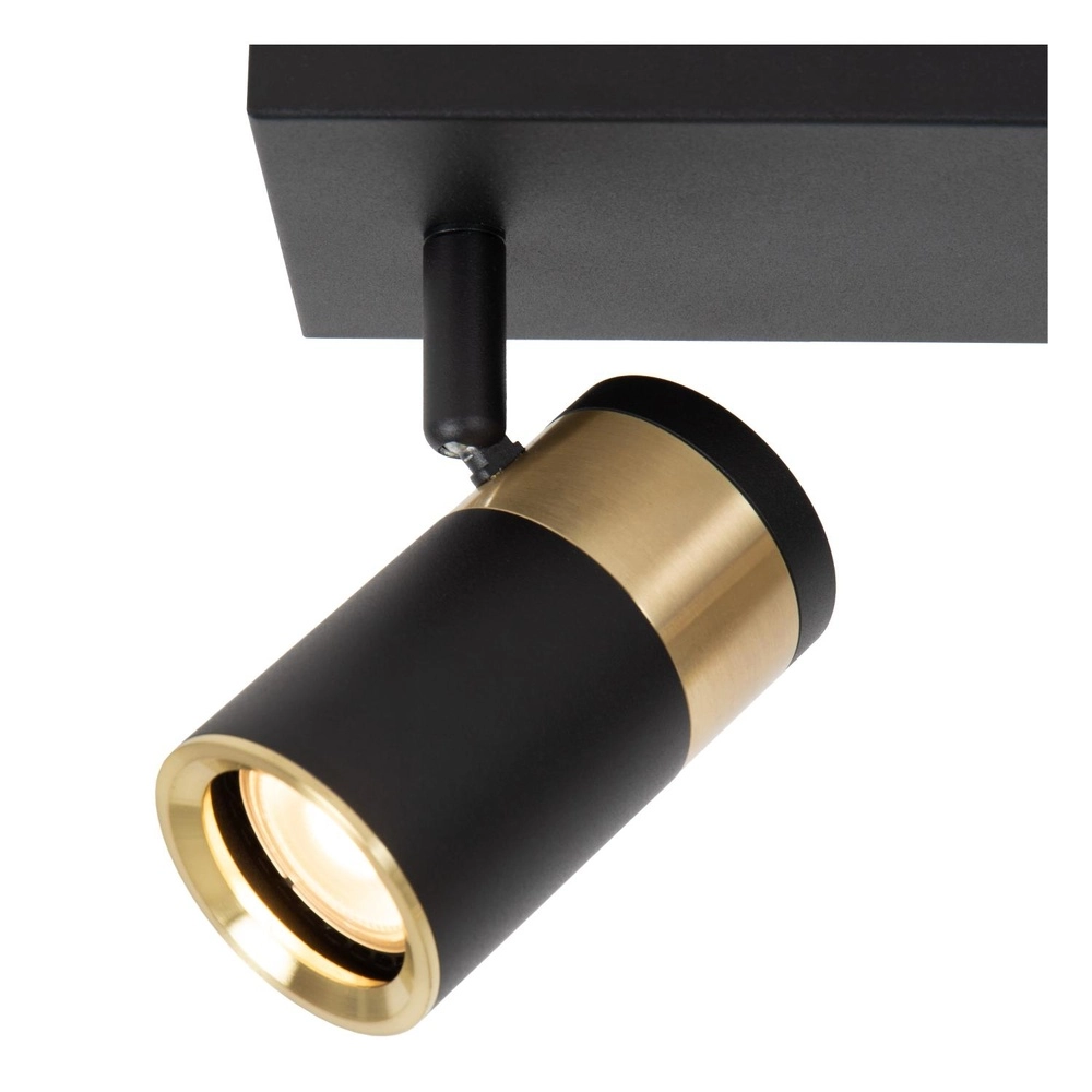 Ceiling lamp Gorik 2-light black with gold Lucide 5411212530981