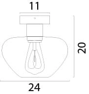 Ceiling lamp Genua brown with gold glass Ø 24cm Masterlight 8718121357232