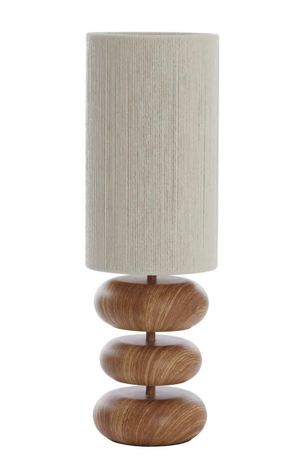 Table lamp Danialo wood with cream 60cm Light & Living 8717807756826