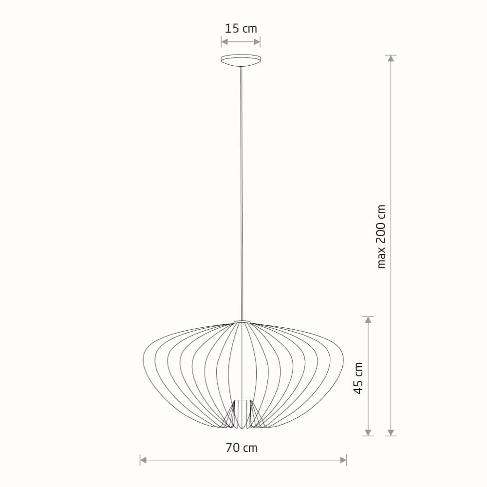 Rattan pendant lamp Pumpkin L Ø 70cm Lyora 5903139112529