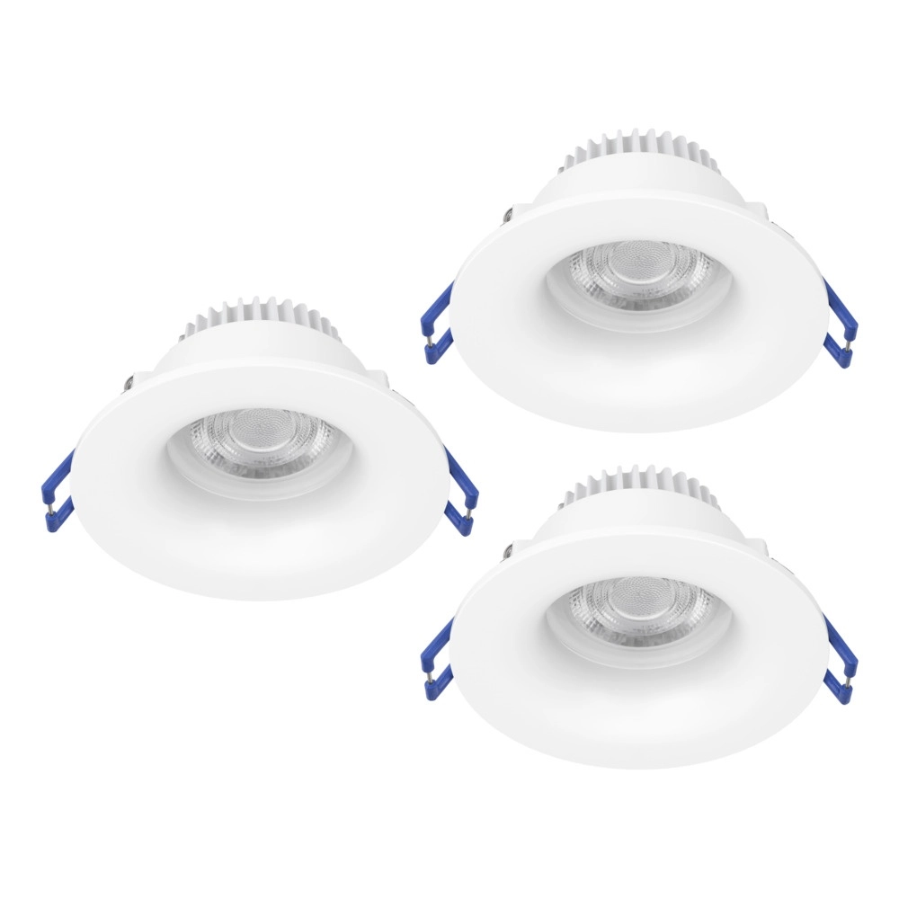 Set of 3 recessed spotlights Salabate white Ø 8.8cm IP65