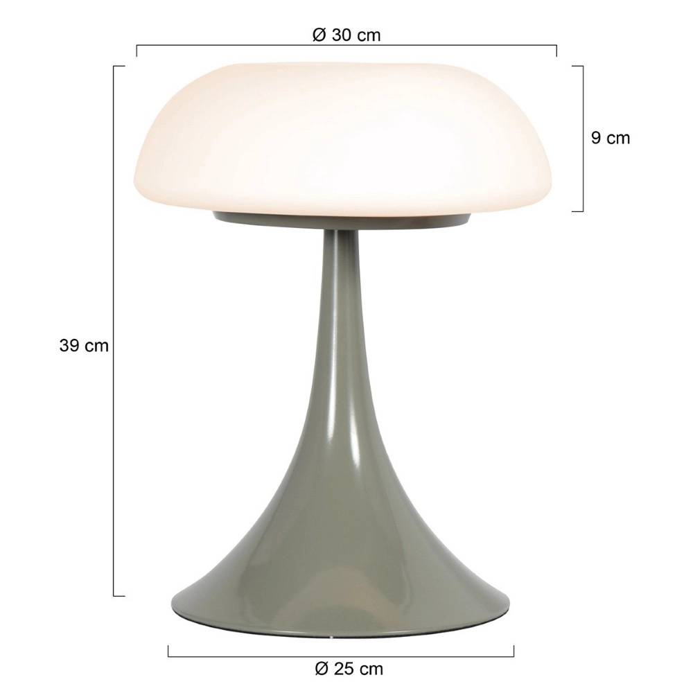 Table lamp Ancilla green with white hood