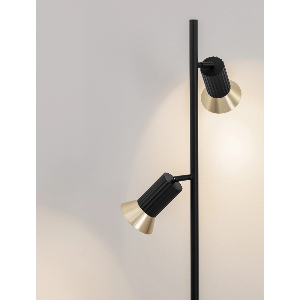 Design floor lamp Luvia black with gold Lyora 5212017475619