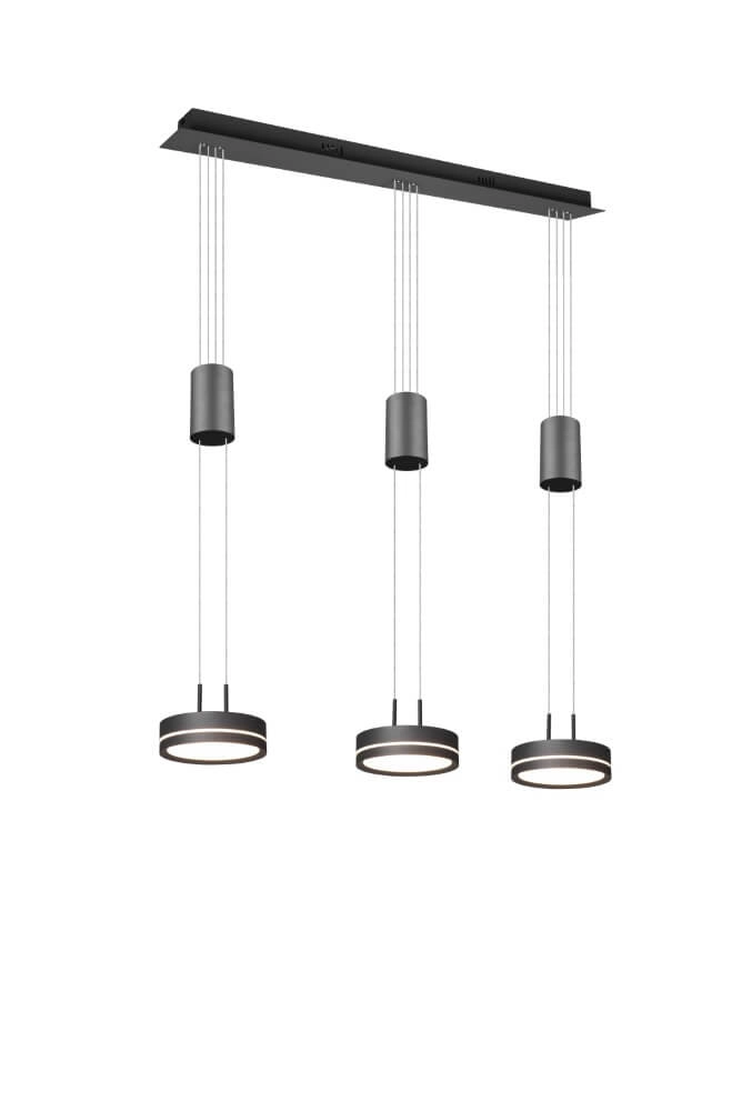 Hanging lamp Franklin 3-light black Trio 4017807510089
