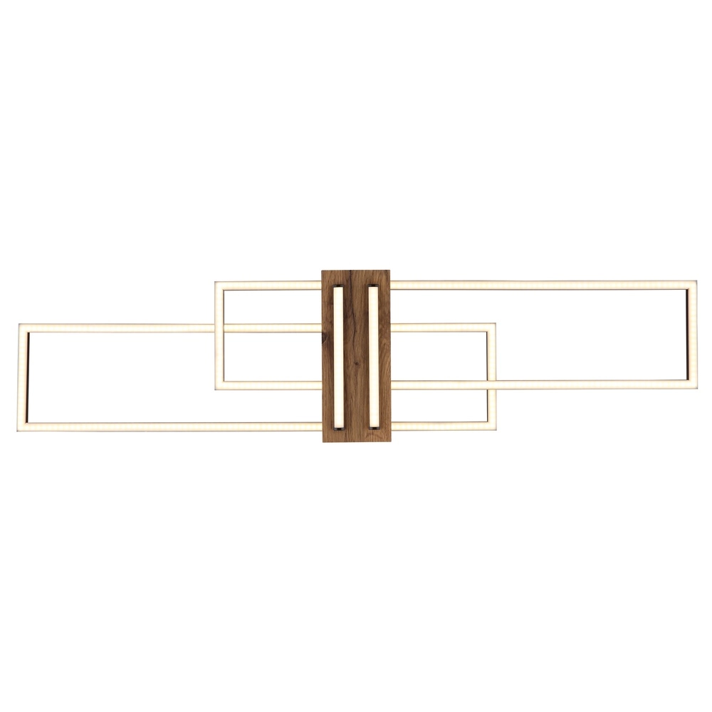 Modern ceiling lamp Dakari black with wood Globo 9007371528479