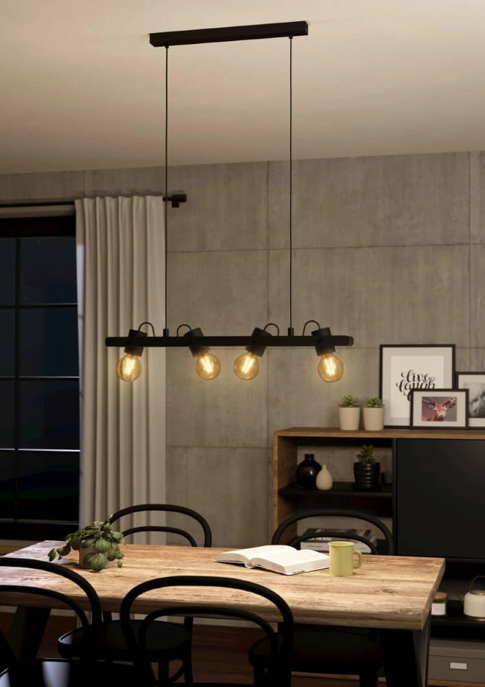 4-light pendant lamp Plimsoll black Eglo 9002759438487