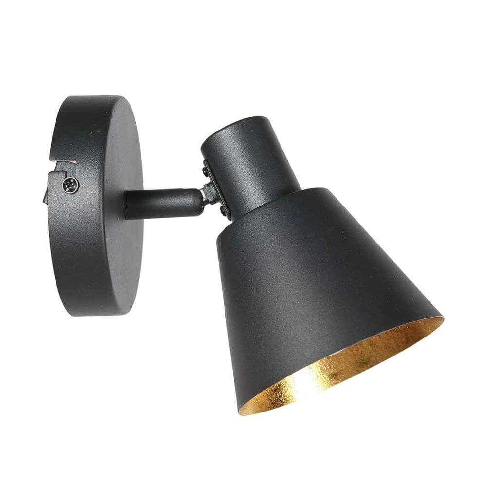 Wall lamp Oeroe black with gold Steinhauer 8712746176322