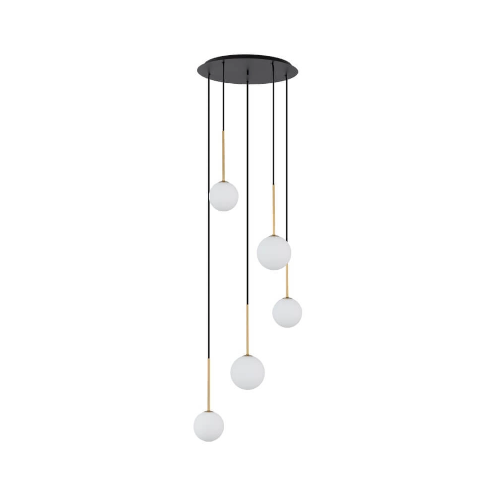 Glass ceiling lamp Karo 5x white glass