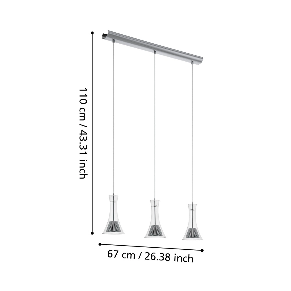 3-light pendant lamp Musero nickel Eglo 9002759937935