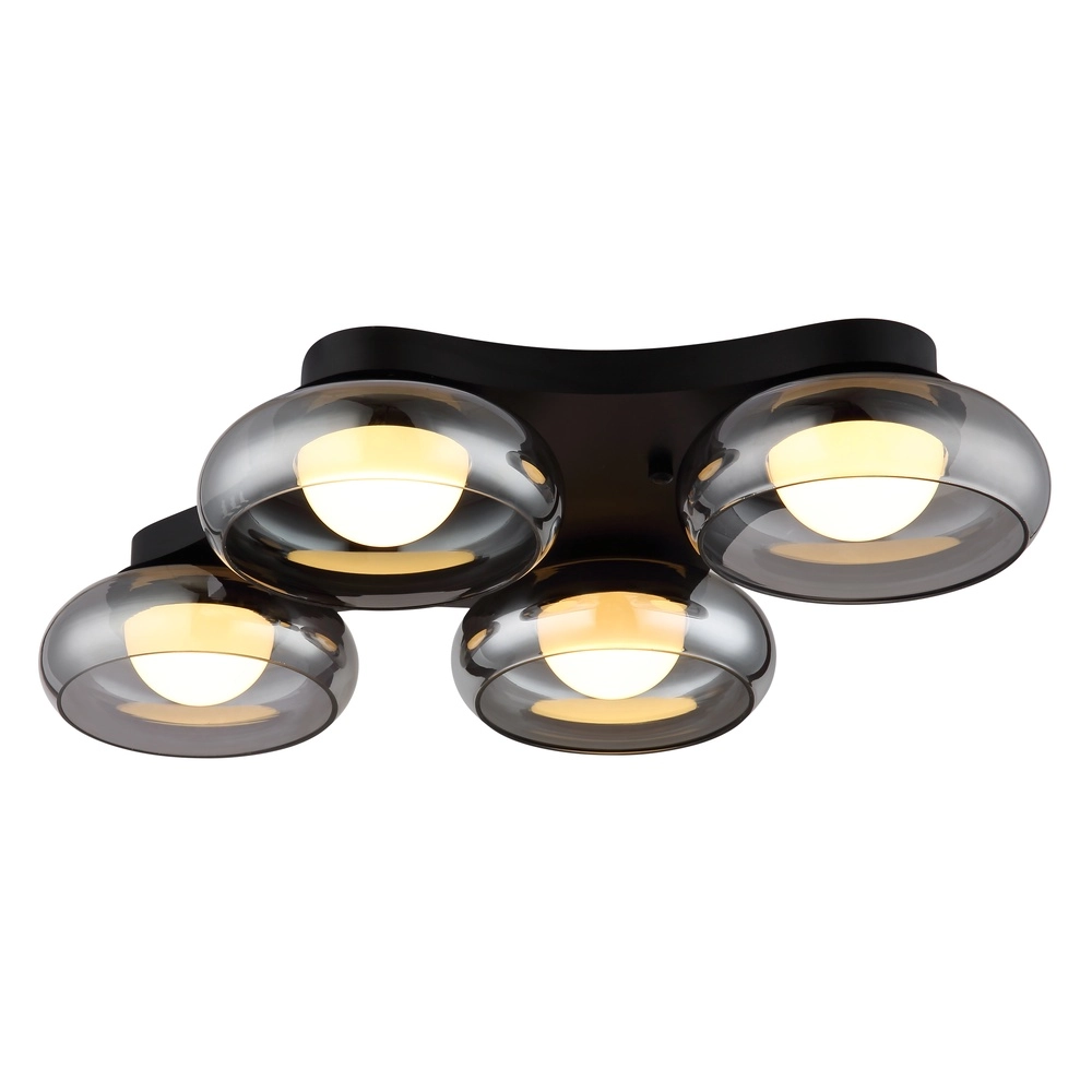 Design ceiling lamp Carlene 4-light black Globo 9007371575176