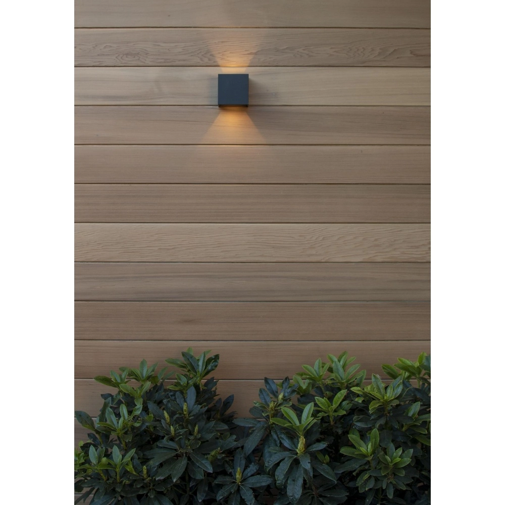 Square wall spotlight Axi 2 x 7W IP54 black Lucide 5411212690005