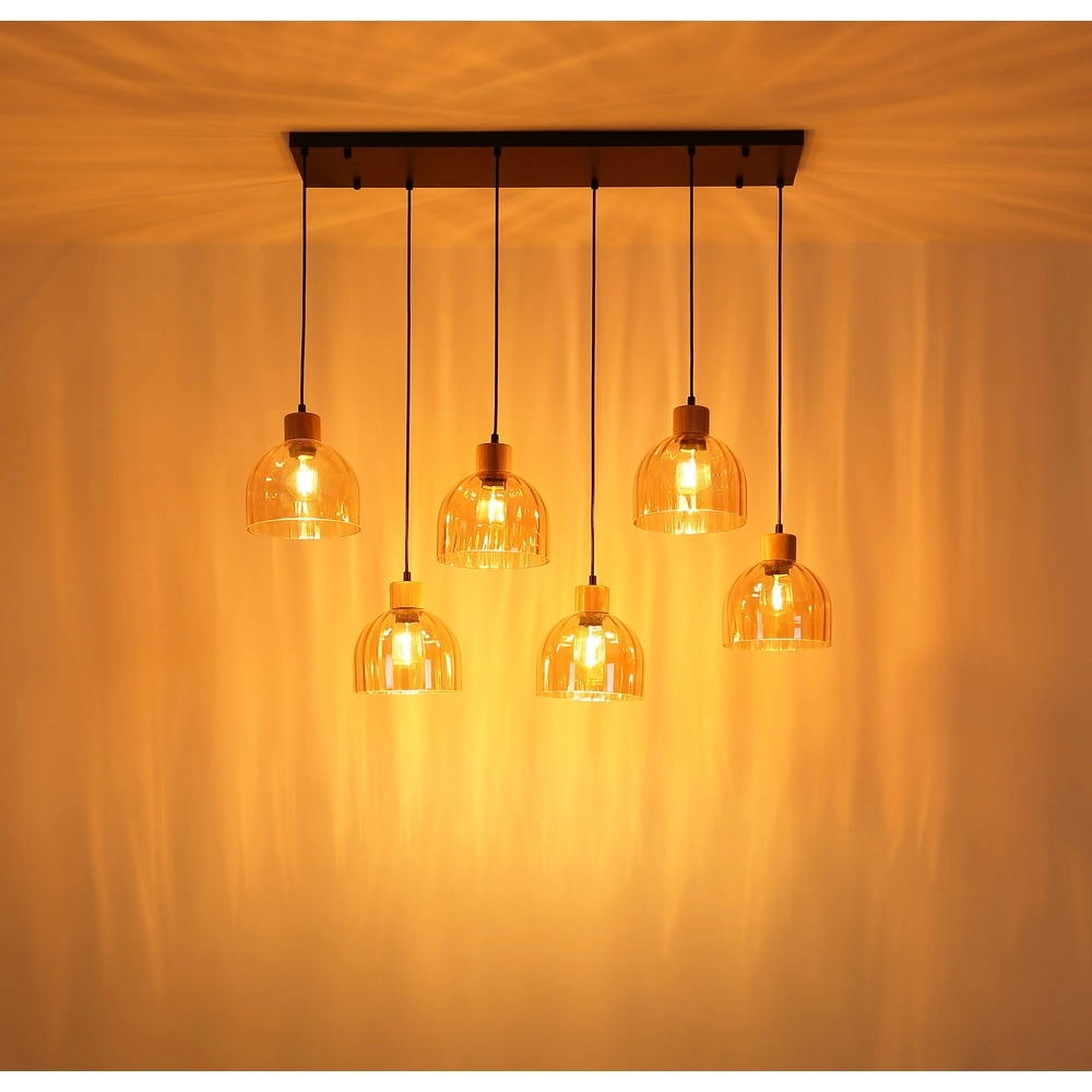 6-light pendant lamp Swanson Black Globo 9007371586653