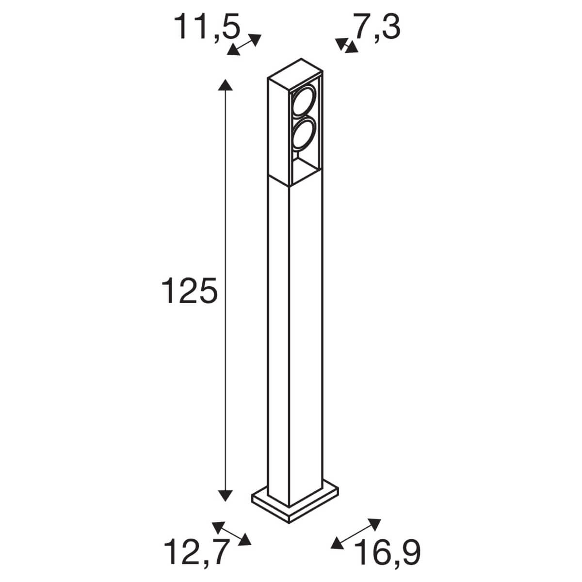 LED Pad Lights Eskina 125cm 2-light anthracite SLV 4024163255318