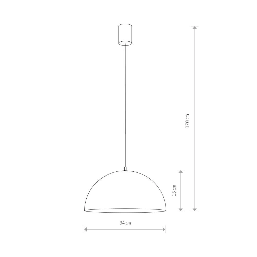 Rusty hanging lamp Hemisphere Rust S Ø 34cm Lyora 5903139636797