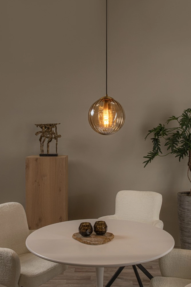 Pendant lamp Monsaraz Ø 25cm amber glass Lucide 5411212452405