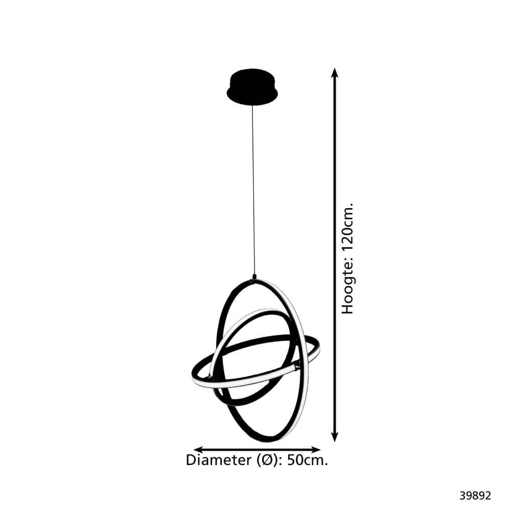 Black hanging lamp Retornio Ø 50cm Stars of Light 9002759398927