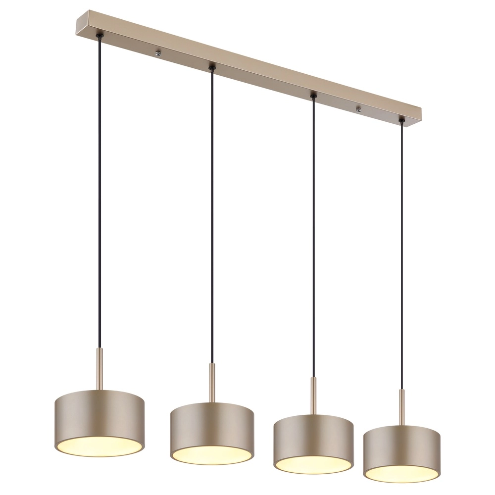 4-light pendant lamp Raymond black with champagne