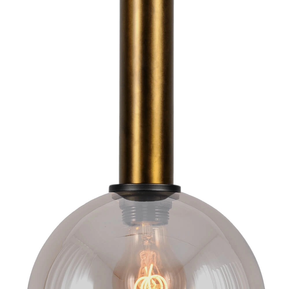 Hanging lamp Ø 20cm Bella 2 Antique brass with gold glass Masterlight 8718121334042