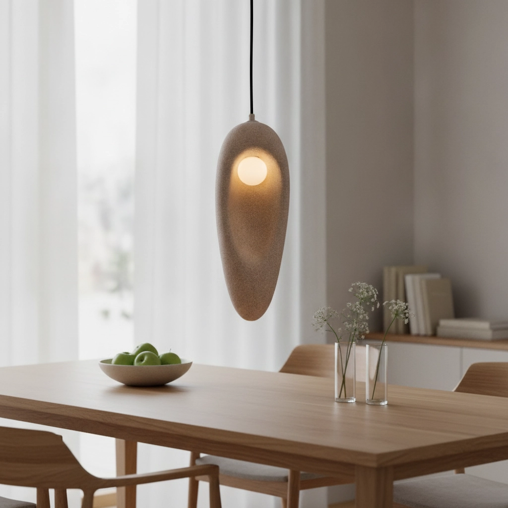 Natural pendant lamp Tempus brown 48cm