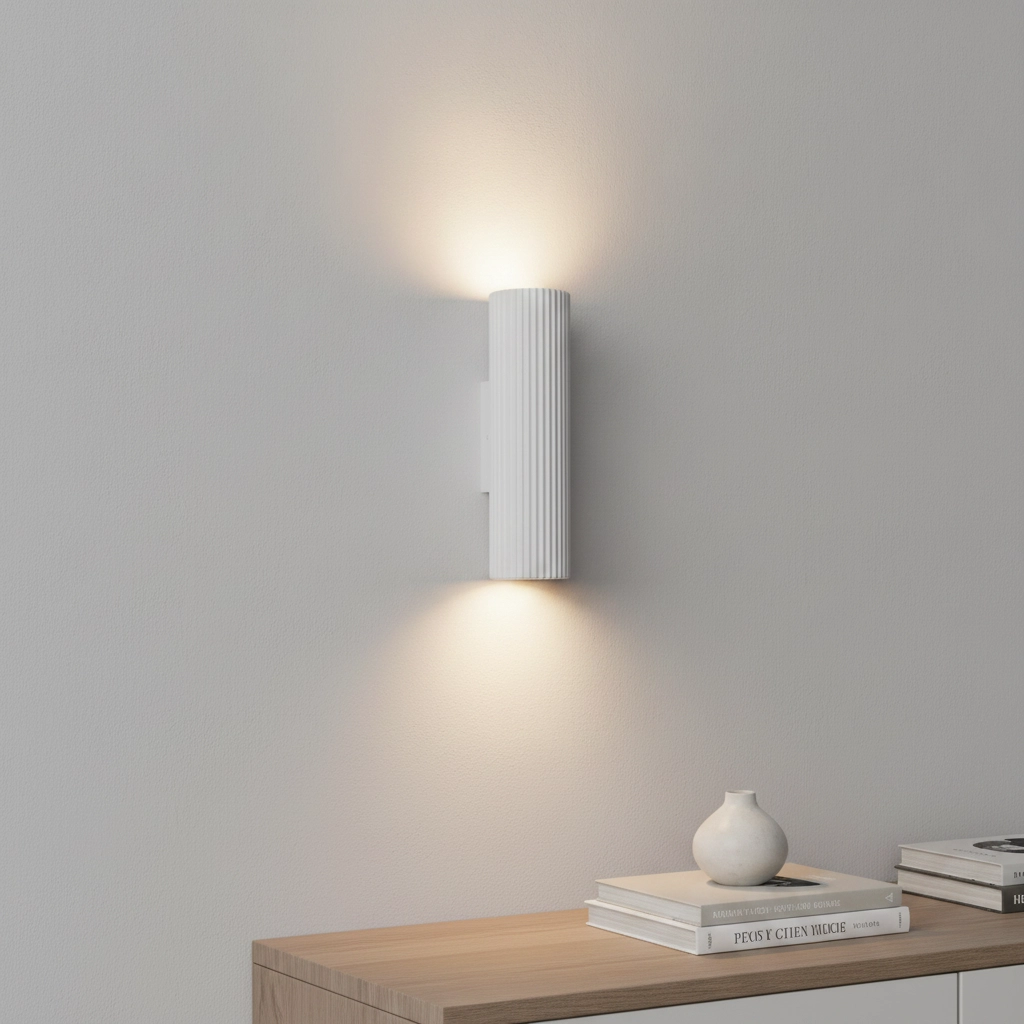 Unique wall lamp Brest White with ridges