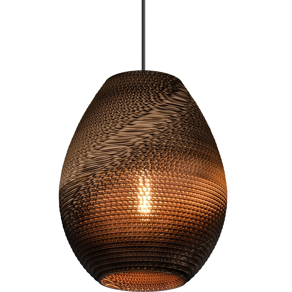 1-light pendant lamp Carta Pineapple Think-paper cocoa Ø 29cm Masterlight 8718121437552