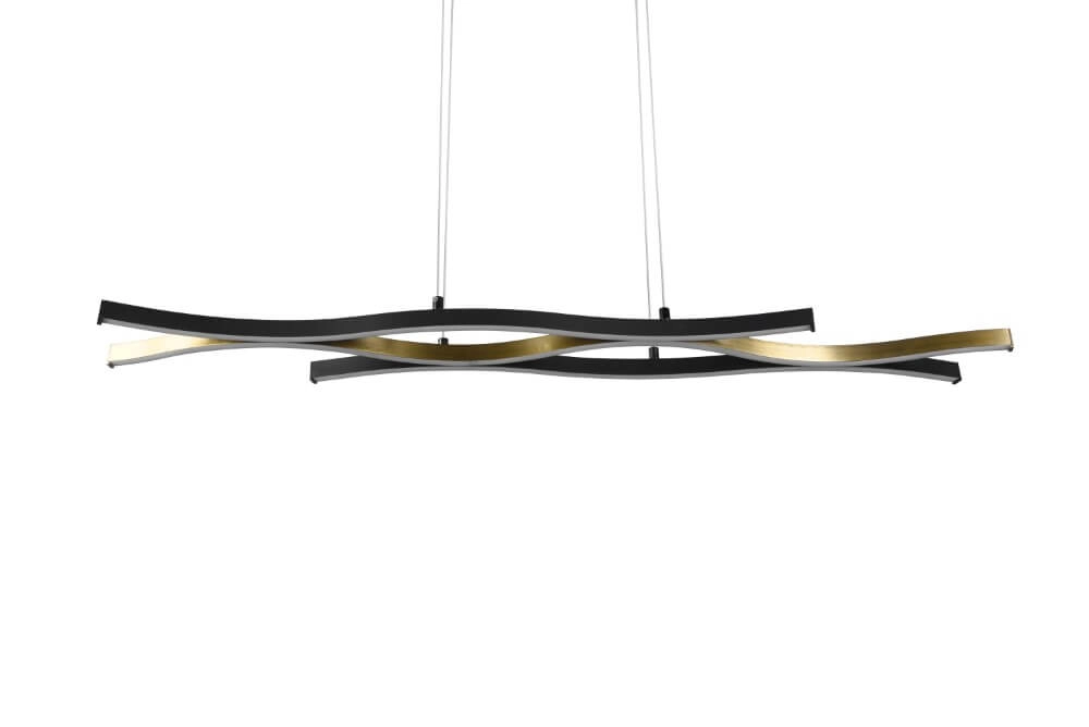 Hanging lamp Blaze black with gold Trio 4017807540086