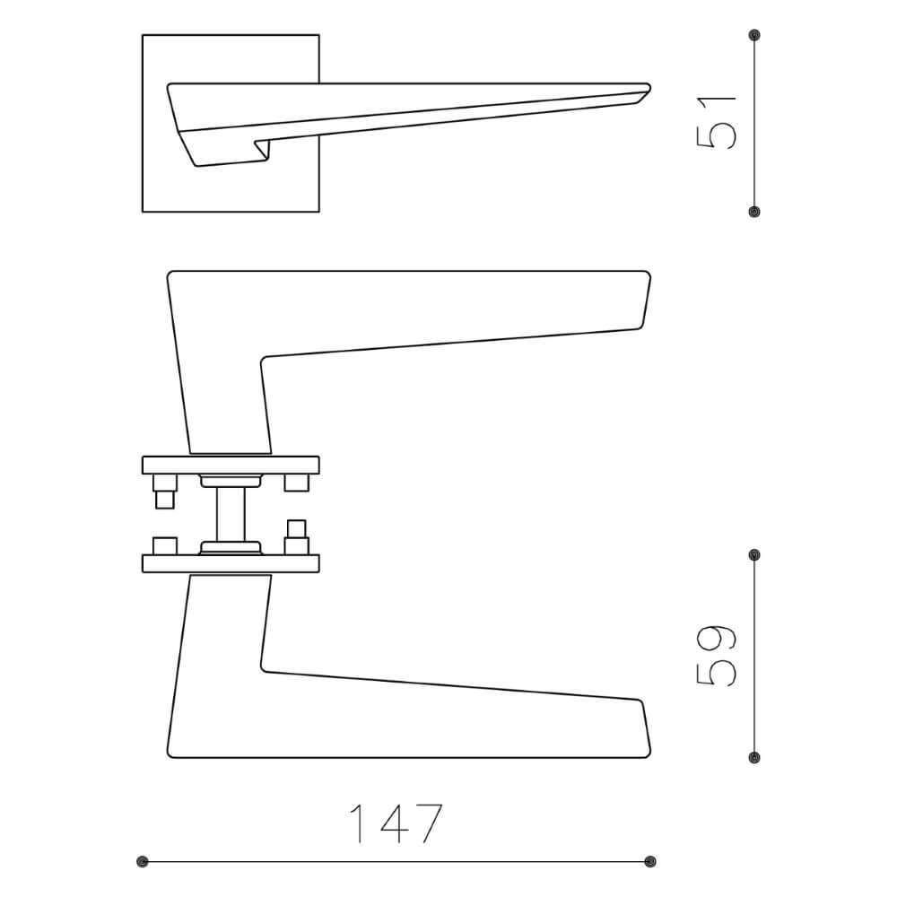 Design door handle Denver on rosette chrome Olivari 8714186511671